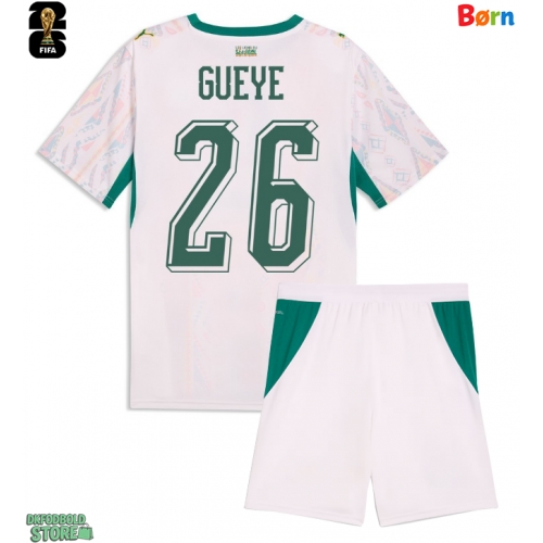 Senegal Pape Gueye #26 Replika Babytøj Hjemmebanesæt Børn VM 2026 Kortærmet (+ Korte bukser)